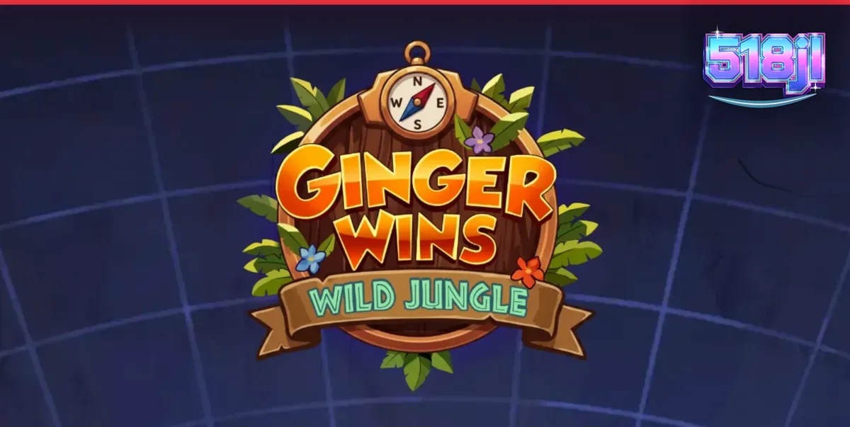 Makulay na jungle-themed slot grid ng Ginger Wins Wild Jungle na may mga tribal symbols.